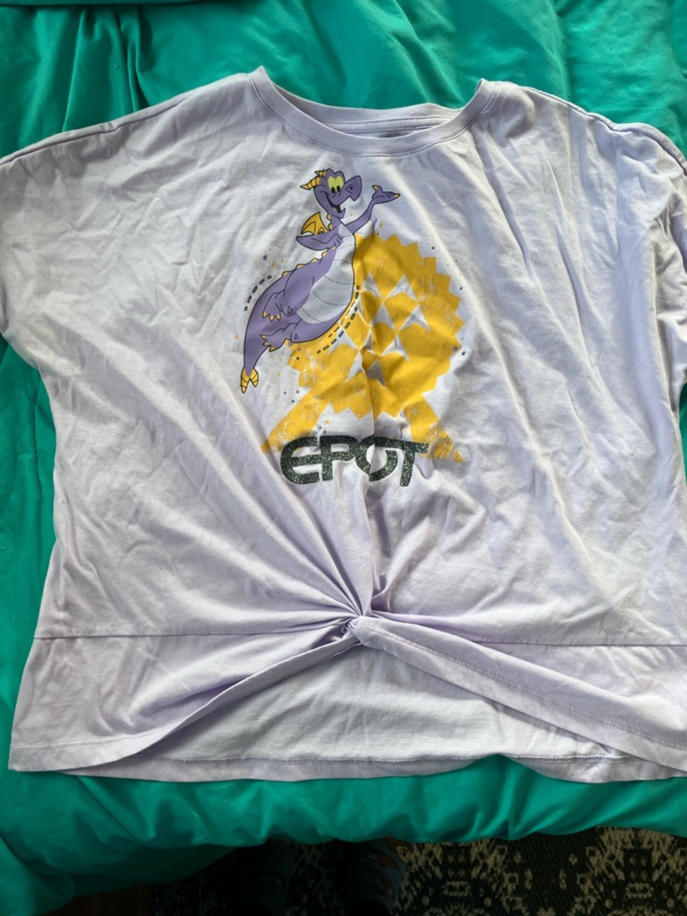 Disney Figment Cropped Tee, Size L.
